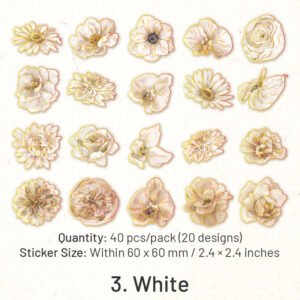 flower and butterfly gold foil pet stickers sku 3