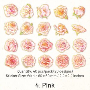 flower and butterfly gold foil pet stickers sku 4