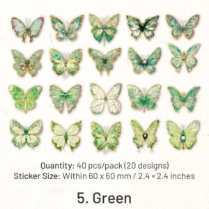 flower and butterfly gold foil pet stickers sku 5