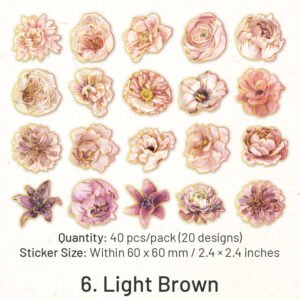 flower and butterfly gold foil pet stickers sku 6