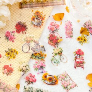 Flower and Fence Clear Transparent Stickers flower and fence pet stickers b3