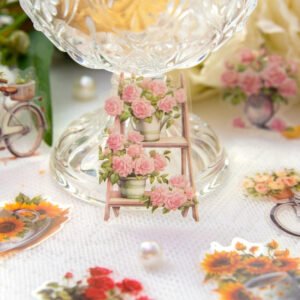 Flower and Fence Clear Transparent Stickers flower and fence pet stickers b6