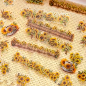 Flower and Fence Clear Transparent Stickers flower and fence pet stickers b7