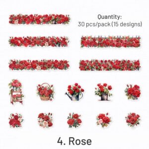 Flower and Fence Clear Transparent Stickers flower and fence pet stickers sku 4