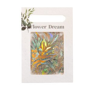 flower and plant holographic hot stamping pet stickers eucalyptus grass rose bouquet daisy b7