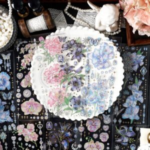 flower and plant holographic pet decorative sticker b7