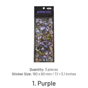 flower and plant holographic pet decorative sticker sku 1