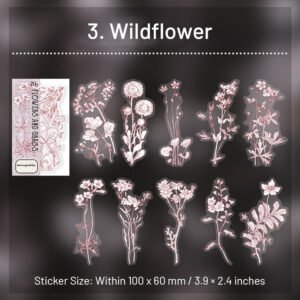 Flower Cottage Plant Stickers - Daisy, Magnolia, Daffodil, Herbs flower cottage plant stickers daisy magnolia daffodil herbs sku 3