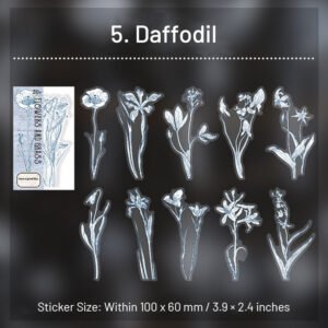 Flower Cottage Plant Stickers - Daisy, Magnolia, Daffodil, Herbs flower cottage plant stickers daisy magnolia daffodil herbs sku 5