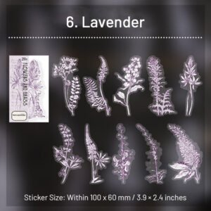 Flower Cottage Plant Stickers - Daisy, Magnolia, Daffodil, Herbs flower cottage plant stickers daisy magnolia daffodil herbs sku 6