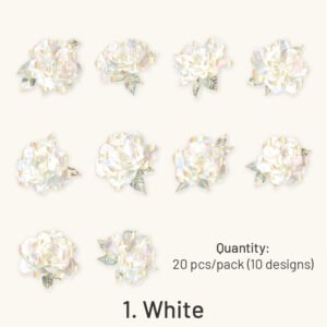 flower holographic hot stamping pet sticker sku 1