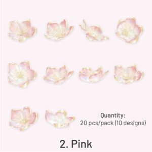 flower holographic hot stamping pet sticker sku 2
