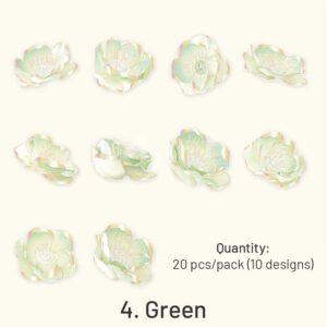 flower holographic hot stamping pet sticker sku 4