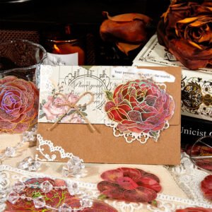 flower holographic hot stamping pet stickers b3