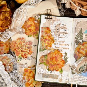 flower holographic hot stamping pet stickers b4