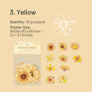 flower holographic hot stamping pet stickers sku 3