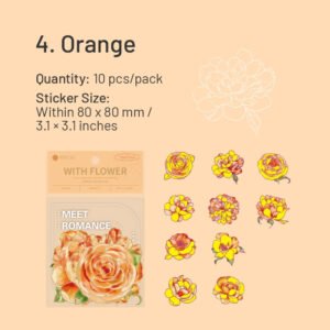 flower holographic hot stamping pet stickers sku 4