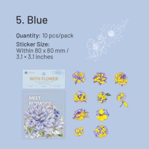 flower holographic hot stamping pet stickers sku 5