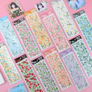 Flower Holographic Clear Transparent Stickers flower holographic pet stickers b2