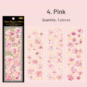 Flower Hot Stamping Gold Sticker Sheets flower hot stamping gold sticker sheets sku 4