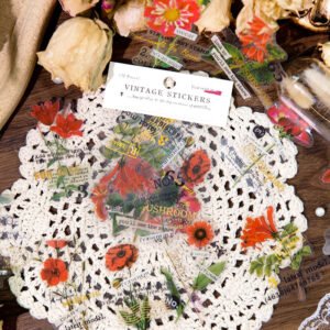 Flower Hot Stamping Clear Transparent Stickers flower hot stamping pet stickers b3