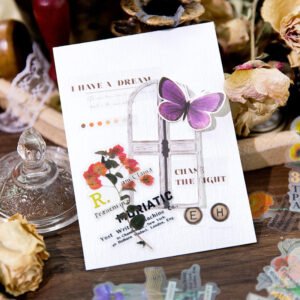 Flower Hot Stamping Clear Transparent Stickers flower hot stamping pet stickers b4