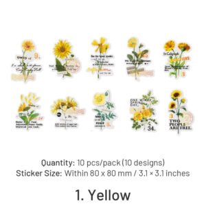 Flower Hot Stamping Clear Transparent Stickers flower hot stamping pet stickers sku 1