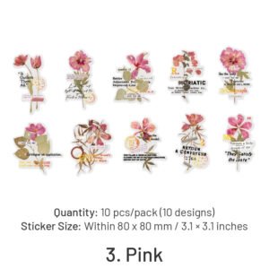 Flower Hot Stamping Clear Transparent Stickers flower hot stamping pet stickers sku 3