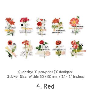 Flower Hot Stamping Clear Transparent Stickers flower hot stamping pet stickers sku 4