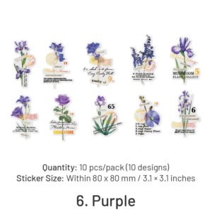 Flower Hot Stamping Clear Transparent Stickers flower hot stamping pet stickers sku 6