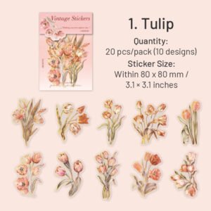 flower hot stamping pet stickers tulip rose hydrangea lily daffodil sunflower sku 1