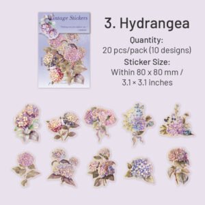 flower hot stamping pet stickers tulip rose hydrangea lily daffodil sunflower sku 3