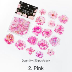 flower pet holographic hot stamping stickers sku 2