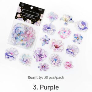 flower pet holographic hot stamping stickers sku 3