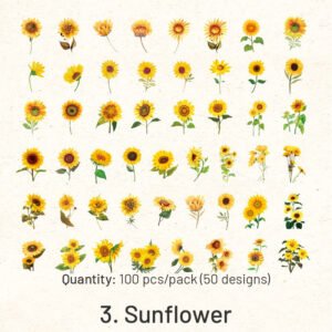 flower pet stickers rose hydrangea sunflower tulip sku 3