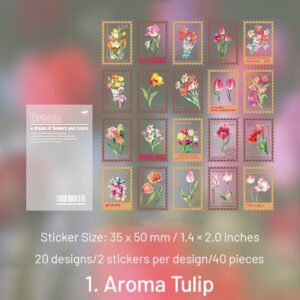flower post series pet plant stamp sticker pack sku 1