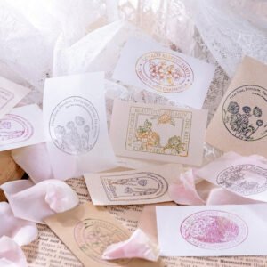 flower reflection tranquility series retro artistic wooden rubber stamp b2