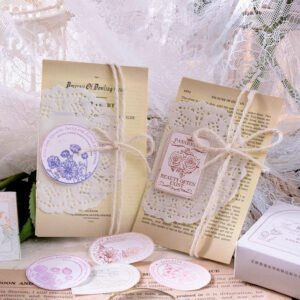 flower reflection tranquility series retro artistic wooden rubber stamp b3