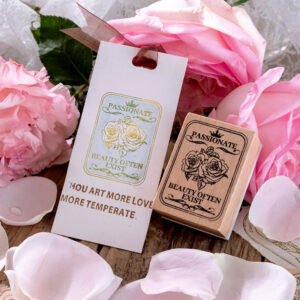 flower reflection tranquility series retro artistic wooden rubber stamp b7