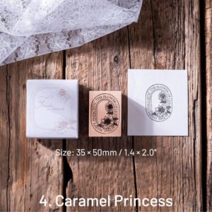 flower reflection tranquility series retro artistic wooden rubber stamp sku 4