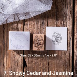 flower reflection tranquility series retro artistic wooden rubber stamp sku 7
