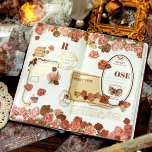 flower theme botanical foil stamped pet tape rose tulip b