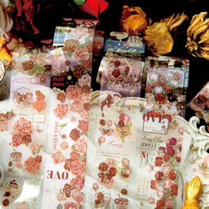 flower theme botanical foil stamped pet tape rose tulip b5