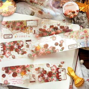 flower theme botanical foil stamped pet tape rose tulip b6