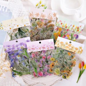 Flower Themed Transparent Clear Transparent Decorative Stickers
