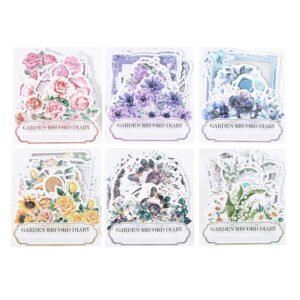 flower washi stickers frame seal label b6