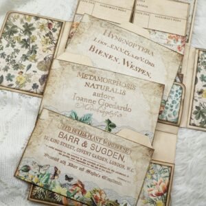 flowers and butterflies handmade junk journal folio kit 20