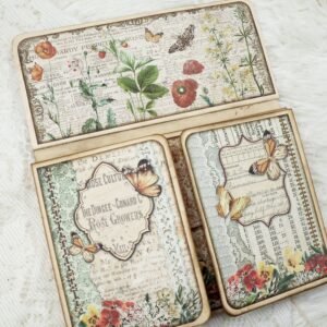 flowers and butterflies handmade junk journal folio kit 5