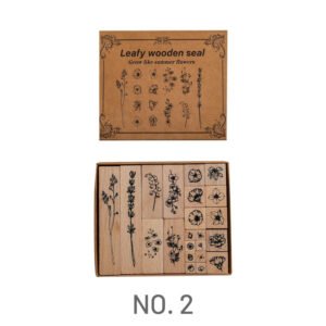 flowers and trees series wooden rubber stamp sku 1