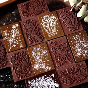 flowers in four seasons series vintage plant wooden stamp b